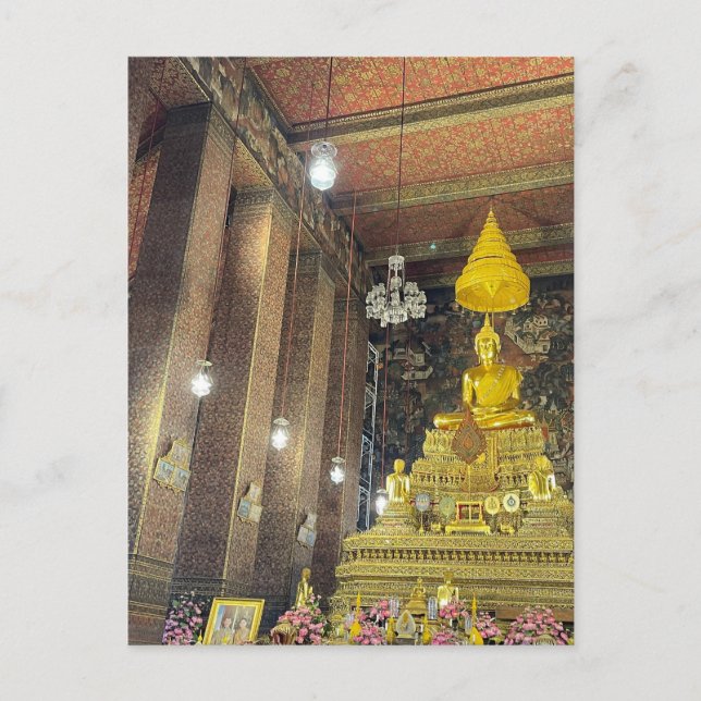 Golden buddha wat pho vykort (Framsida)
