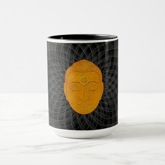 Golden Buddha Zen Mandala Mug Mugg (Center)