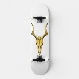 Golden buffalo-skalle mini skateboard bräda 18,5 cm
