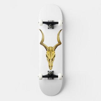 Golden buffalo-skalle mini skateboard bräda 18,5 cm