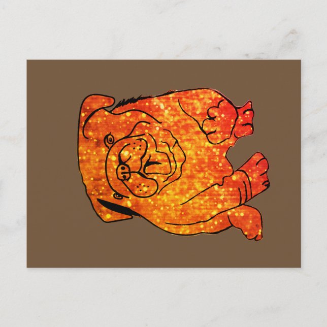 Golden Bulldog Art-vykort Vykort (Framsida)