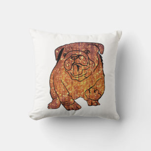 Golden Bulldog Throw Cushion Kudde