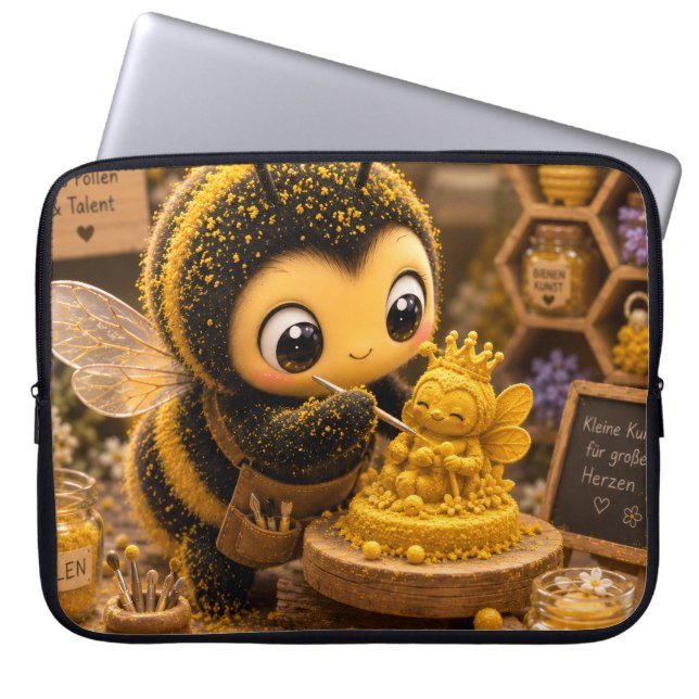Golden Bumblebee in Bloom Dance.11 Laptop Fodral (Framsidan)