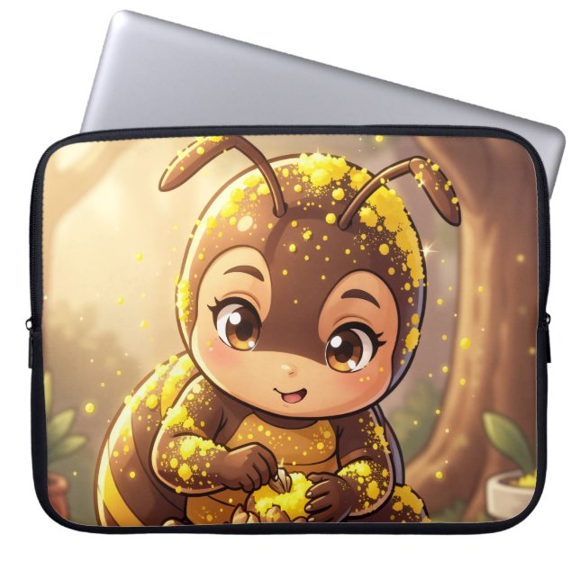Golden Bumblebee in Bloom Dance.12 Laptop Fodral (Framsidan)