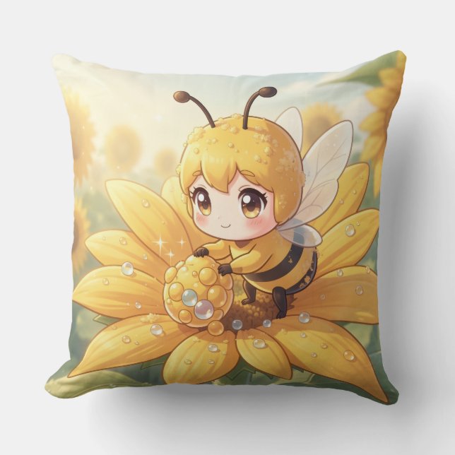 Golden Bumblebee in Bloom Dance.1 Kudde (Framsida)