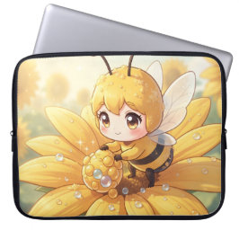 Golden Bumblebee in Bloom Dance.1 Laptop Fodral