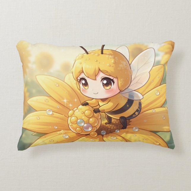 Golden Bumblebee in Bloom Dance.1 Prydnadskudde (Framsidan)