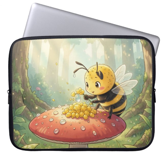 Golden Bumblebee in Bloom Dance.2 Laptop Fodral (Framsidan)