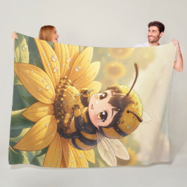 Golden Bumblebee in Bloom Dance.3 Fleecefilt