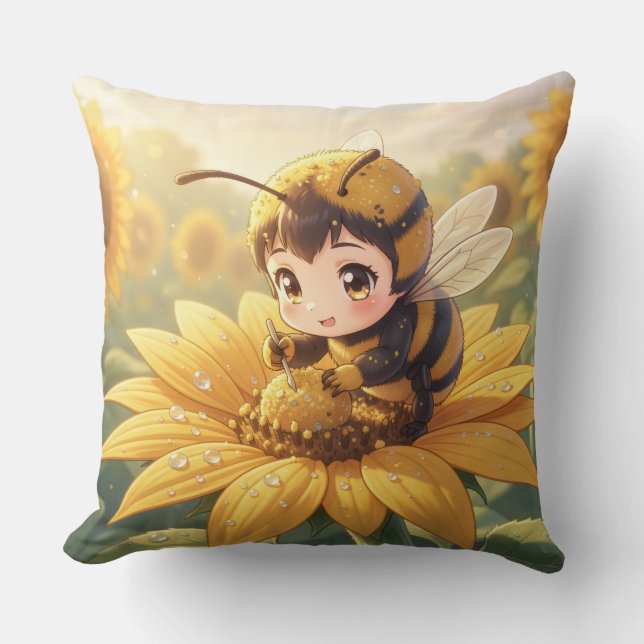 Golden Bumblebee in Bloom Dance.3 Kudde (Framsida)