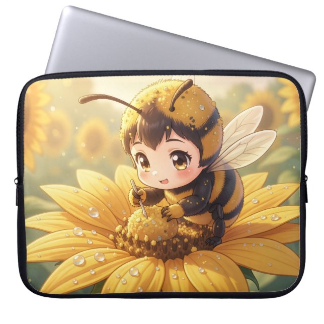Golden Bumblebee in Bloom Dance.3 Laptop Fodral (Framsidan)