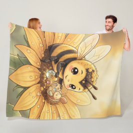 Golden Bumblebee in Bloom Dance.4 Fleecefilt