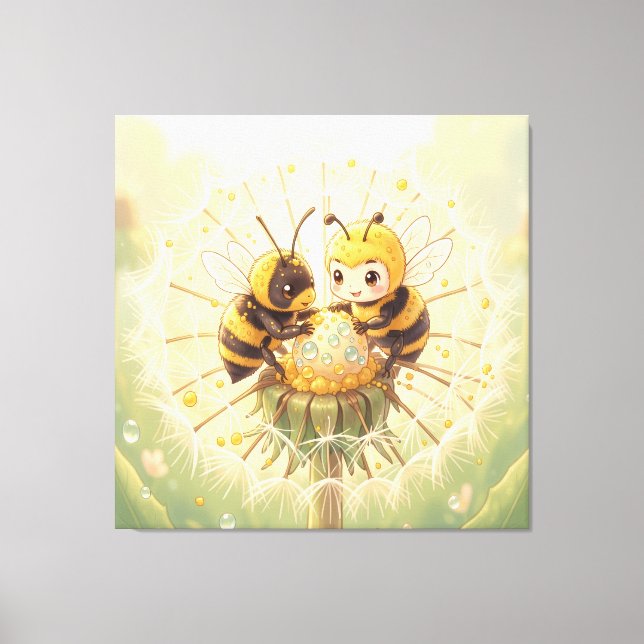 Golden Bumblebee in Bloom Dance.5 Canvastryck (Framsida)