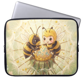 Golden Bumblebee in Bloom Dance.5 Laptop Fodral