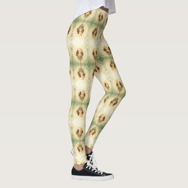 Golden Bumblebee in Bloom Dance.5 Leggings (Höger)
