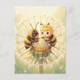Golden Bumblebee in Bloom Dance.5 Vykort