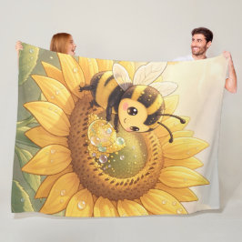 Golden Bumblebee in Bloom Dance.6 Fleecefilt