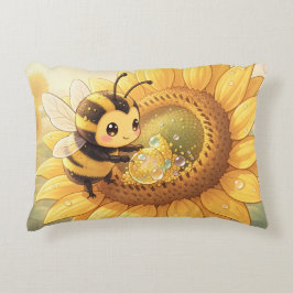 Golden Bumblebee in Bloom Dance.6 Prydnadskudde