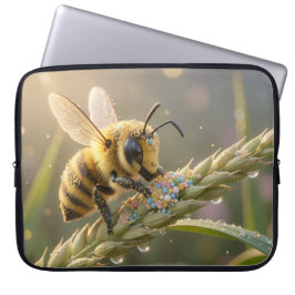 Golden Bumblebee in Bloom Dance.7 Laptop Fodral