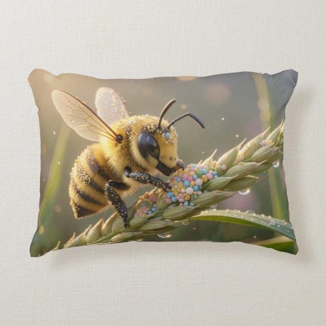 Golden Bumblebee in Bloom Dance.7 Prydnadskudde (Framsidan)