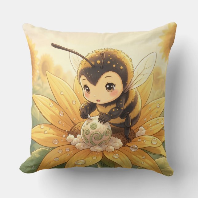Golden Bumblebee in Bloom Dance.8 Kudde (Framsida)
