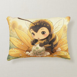 Golden Bumblebee in Bloom Dance.8 Prydnadskudde