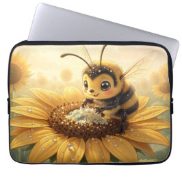 Golden Bumblebee in Bloom Dance.9 Laptop Fodral