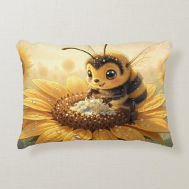 Golden Bumblebee in Bloom Dance.9 Prydnadskudde