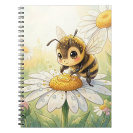 Golden Bumblebee in Bloom Dance Anteckningsbok