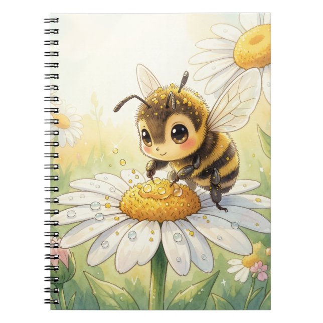 Golden Bumblebee in Bloom Dance Anteckningsbok (Framsidan)