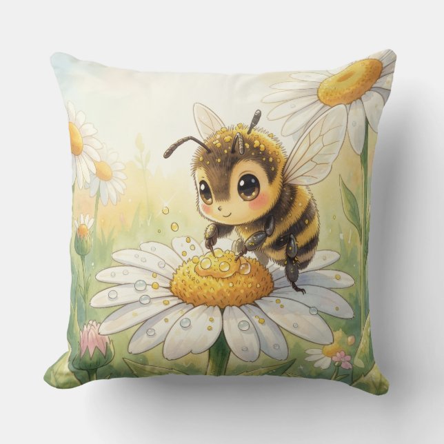 Golden Bumblebee in Bloom Dance Kudde (Framsida)