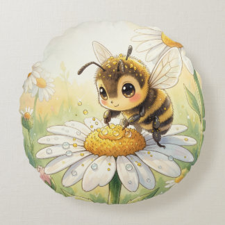 Golden Bumblebee in Bloom Dance Rund Kudde
