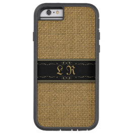 Golden Burlap iPhone 6 Anpassningsbar Monogram Fod