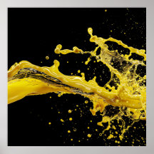 Golden Burst Flytande Konst Poste