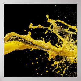 Golden Burst Flytande Konst Poste Poster