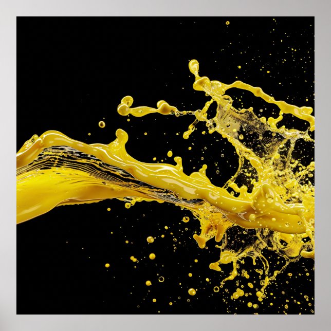 Golden Burst Flytande Konst Poste Poster (Framsidan)