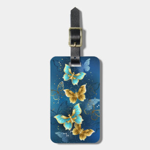 Golden butterflies bagagebricka