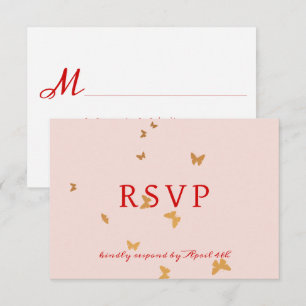 GOLDEN BUTTERFLIES BRÖLLOP OSA Card Kort