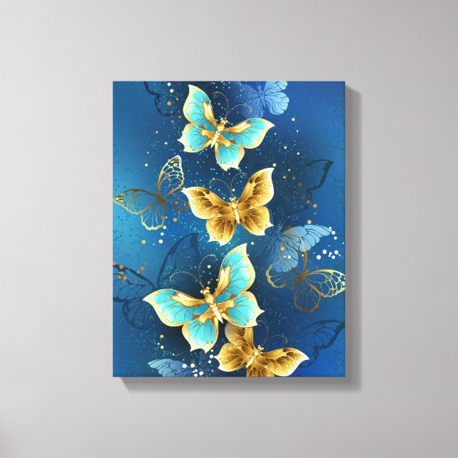 Golden butterflies canvastryck (Framsida)