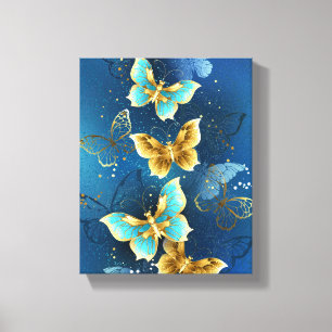 Golden butterflies canvastryck