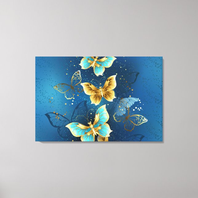 Golden butterflies canvastryck (Framsida)