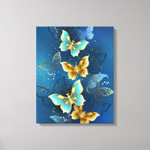 Golden butterflies canvastryck