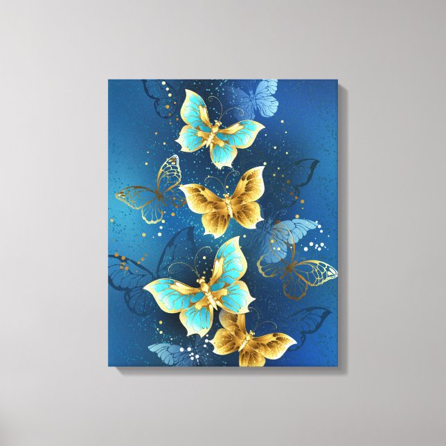 Golden butterflies canvastryck (Framsida)