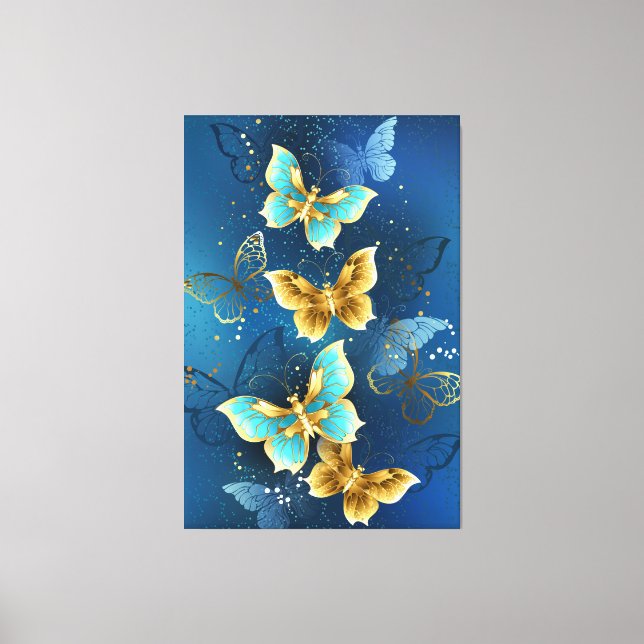 Golden butterflies canvastryck (Framsida)