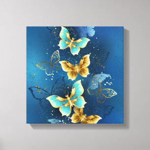 Golden butterflies canvastryck