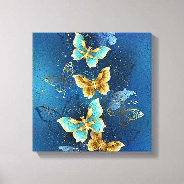 Golden butterflies canvastryck (Framsida)