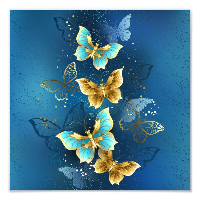 Golden butterflies fototryck (Framsidan)