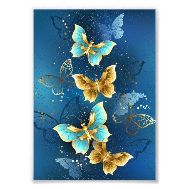 Golden butterflies fototryck (Framsidan)