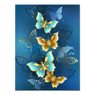 Golden butterflies fototryck