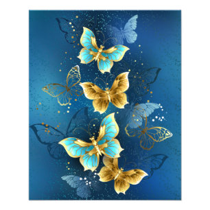 Golden butterflies fototryck